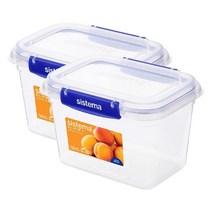 시스테마 클립 잇 플러스 직사각형 용기 어솔티드 뉴질랜드 Sistema Klip It Plus Rectangular Container 1.49L 2팩 보관용기