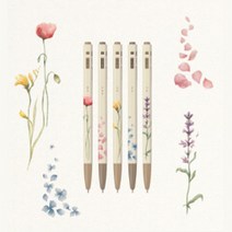 모나미 153플라워볼펜 5본, 1set, 흑색