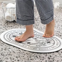 플라워 화장실 현관 주방 규조토 발 매트, 앤티크