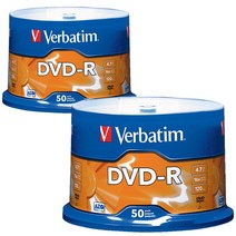 버바팀 DVD-R 50P CAKE x 2개 16배속 4.7GB 100장 공DVD, 버바팀 DVD-R 16X 50P x 2개