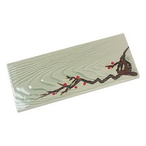 청매화 나무 무늬 초밥 접시, 녹색, 1개