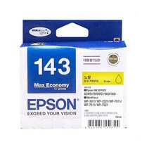 엡손 EPSON 정품잉크 T143 Work Force WF3011 WF3521 WF7011 WF7511 WF7521 ME Office 900WD 960FWD 82WD, T143470 노랑, 1개