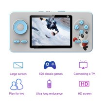 비디오게임기S5 레트로 미니 게임 520 싱글/더블 플레이어 4K HD 스크린 비디오 TV 프로젝터 콘솔용 핸드, 한개옵션1, 03 Grey Single