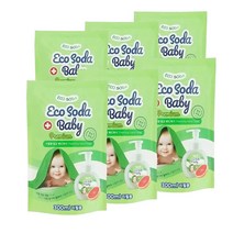 에코소다 베이비 핸드워시 리필 6개 대용량 유아 거품형 손세정제 자연유래성분 항균 자몽향, 300ml