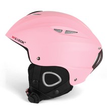 BOSUN 스키 헬멧 남녀 일체형 스노우 헬멧 성인 스노보드 스키 장비, 핑크, XL 58-62CM