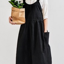 모던 심플 꽃집 주방 이쁜 린넨 원피스 앞치마, 신박한선물가겟 베이지, 신박한선물가겟 본상품선택