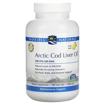 Nordic Naturals 북극 대구간유 레몬 1 000mg 180정, 90정
