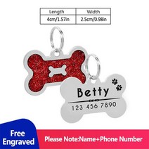 강아지네임택 개를 위한 맞춤형 주소 태그 Id 새겨진 목걸이 고양이 이름표 애완 동물, 13 red dog tag