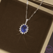 사파이어 목걸이 탄생석 블루 보석 로얄 펜던트 S925 순은 알함브라 NECKLACE 선물