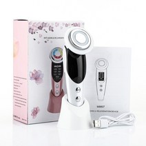 김희선 마사지기 콜라겐생성 7 in 1 페이스 리프트 장치 ems rf 미세 전류, 7 in 1 흰색