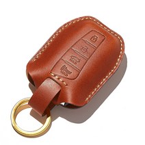 호즈 그랜저HG 뉴싼타페DM 맥스크루즈 에쿠스 제네시스DH 아슬란 새들형 스마트키케이스 자동차 차키홀더, H07-골드 다크브라운