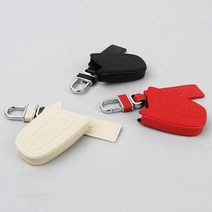 아슬란 스마트키케이스 천연가죽 키홀더, 색상:현대기아 3버튼 스마트키 레드