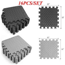 헬스장 고무 매트 상단 체육관 바닥 퍼즐 스포츠 내구성 EVA 폼 연동 타일 피트니스 룸 운동 요가 마사지 패드 16 개 9 30x30cm, 2.9PCS Gray  Without Edge