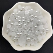 모조 진주 아크릴 비즈 4mm 6mm 8mm 10mm 플랫 백 스크랩북 쥬얼리 제작 공예 의류 액세서리, 01, 8mm 50pcs