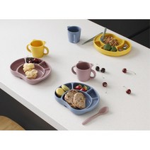 3살아기 밥 간식용 실리콘 흡착미니식판 달라붙는 4살 유아식판 선물 안전 아기용품, 머스타드