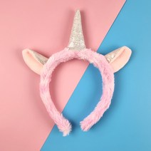 아이템팡 동물 머리띠 놀이동산 파티 운동회 생일 놀이공원, 유니콘-분홍