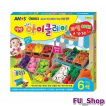 ForU325 탱탱 아이클레이 6색 과일 야채가게 장난감 만들기놀이 창의력 촉감 점토, 상세페이지 참조