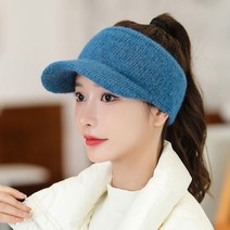 니트썬캡 겨울 모자 여성 여자 뜨개 선캡 털모자 골프 등산 캠핑 볼캡