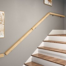 벽부형 손스침 원목 계단 핸드레일 복도 난간 인테리어 보조 손잡이 지지대 복층 실내 난간, 80cm 고정대2개