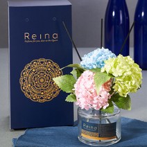 [레이나퍼퓸] 스노우수국 플라워디퓨저 150ml, 선택1:핑크_블랙병 / 선택2:코튼블로솜