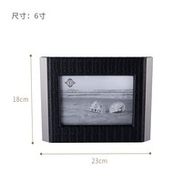 장식품액자 현대 가볍게 사치한 모델하우스 퀄리티 피질 금속 위빙 라탄 엠보가죽 6인치 7인치 꾸미기액자 2664578398, 6인치 블랙