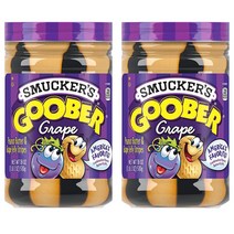 Smucker's 구버 땅콩 버터 포도 젤리 스트립스 잼 510g 2팩