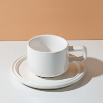 머그잔 비쥬얼 인스풍 컵 세라믹 커피잔 접시 200ml, 250ml, 진주 인어 지, 1개