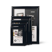 벽고정용 개폐식 스냅 액자 전시용액자 벽걸이액자, 검정-A4