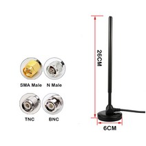 315MHz 강력한 마그네틱 척 안테나 고 이득 35dbi 구리 막대 외부 방수 SMA TNC BNC N 커넥터 RG58 3m 케이, 01 SMA MALE