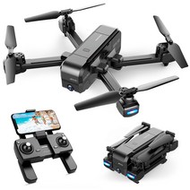 스냅테인 SP510 2.7K 촬영용 미니 접이식 드론 GPS 5G지원, Black