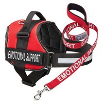 Service Dog Vest Harness with EMOTIONAL SUPPORT Patches and Matching Leash Emotional Support Animal, 1