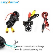 어라운드 카메라 자동차 룸미러 전방 후방 사이드 서라운드 뷰 lexxson 주차 무선 범용 자동차 후면보기 카메라 8 led 후면 카메라 rca 야간 투시경 수신기 앰프 송신기, 단 8개의 LED 카메라, 12v