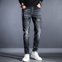 남자청바지 스타일 디스트로이드 스판 슬림 데님팬츠