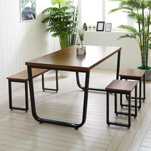 산뜻한 감성주방 두꺼운상판 4인식탁 1200 이쁜 카페, 스틸뷰A형아카시아