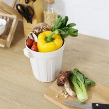 원룸 자취방 완벽밀폐 음식물 휴지통 1L 신혼집 회사, 아이보리