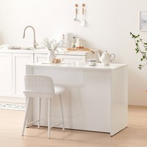 나무뜰 주방 렌지대 대리석 세라믹 아일랜드 식탁, 메종 수납장 홈바 테이블 아일랜드 식탁 MWF258C, 화이트