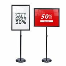 셀앤아이 카페 철제 입간판 실외용 실내용 스탠드 배너 A2 A3 A4, 블랙