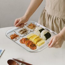 글라스 칸칸 나눔접시 특대(핸들형) / 다이어트식판, 핸들형, 1개