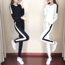 여성 러닝 트레이닝 세트 루즈핏 블랙