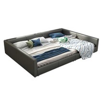 패밀리침대 저상형 침대프레임 4인가족 다다미 분리형, 더블 팔걸이 1.2+1.2 침대프레임 매트없음