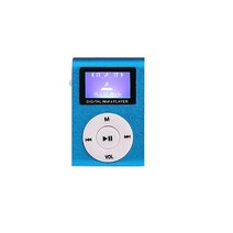 미니 큐브 클립형 Mp3 플레이어 LCD 디스플레이 충전식 휴대용 음악 스피커 이어폰 USB 2.0 케이블 32G TF 카드 지원, T01-Blue, [03] Blue