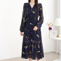 (정품)모리스커밍홈 깃털나염 허리스트링 쉬폰 롱원피스_M2302OP046A