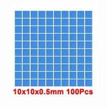 컴퓨터 CPU쿨러 RGeek 패드 쿨링 전도성 실리콘 GPU CPU 방열판 100*100mm * 0.5mm 1mm 블루 슬라이스 쿨러, 04 10x10x0.5mm x 100Pcs
