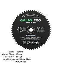 원형 톱 115mm * 10mm 목공 금속 PVC 콘크리트 용 톱날, 03 115mmx10mmx60T