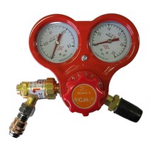 BBK 용접용단기용 레귤레이터 아세틸렌 레귤레이터 역화 방지기 부착 커플러식 B7D-2