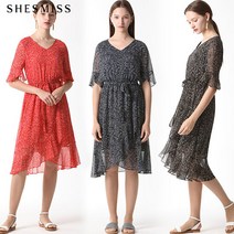 [쉬즈미스.] [쉬즈미스] 올오버 프린트 러플 원피스