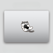노트북 스티커 회색 고양이 맥북 로고 스티커 커버 꾸미기, 적응 A1534