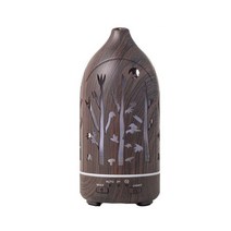 도깨비불가습기 고급 가습기 환경 친화적 인 목재 소재 테라피 가습기 디퓨저 야간 조명 Humidificador, 어두운 나무 고정, 우리를