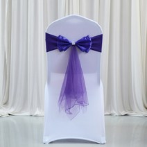 의자 웨딩 파티 장식 12 색 새시 나비 탄성 나비 넥타이 준비된 새시 스판덱스 리본 도매, 자주색