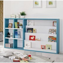 책장겸수납장 와이드 전면책장 파티션 아이방 서재, 화이트